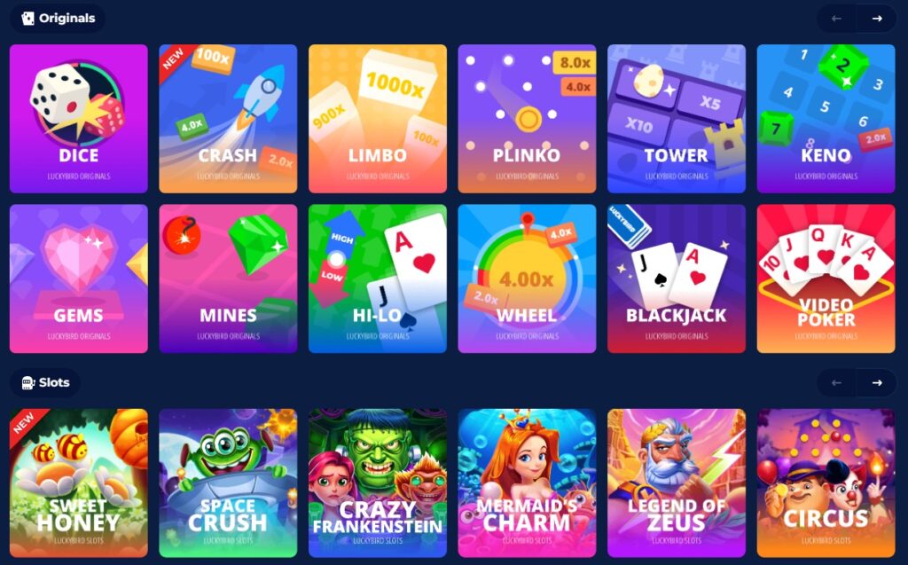 Kasyno Luckybird: Oferta gier i automatów