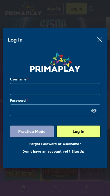 PrimaPlay casino mobile PrimaPlay login
