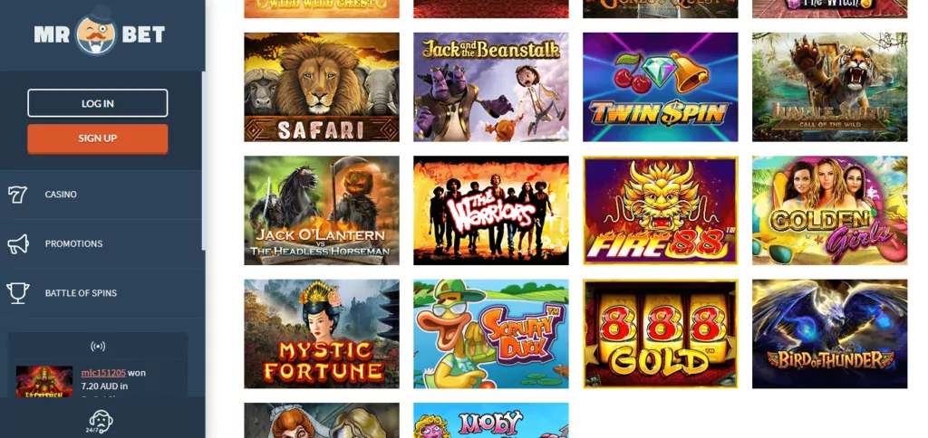 Oferta Gier i Automatów MrBet