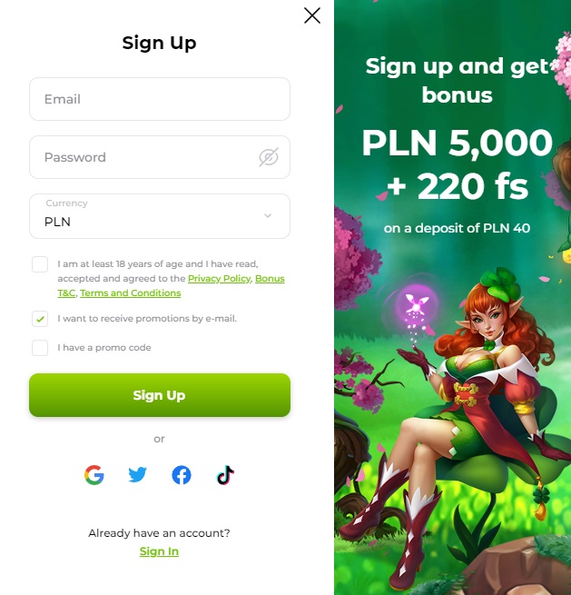 Jak otworzyć konto w Verde Casino?