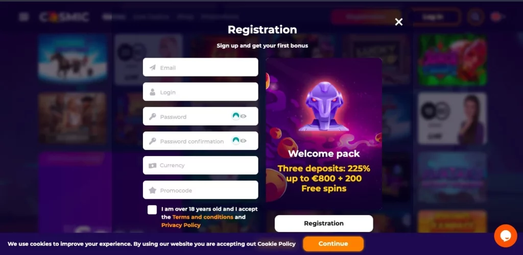 Cosmicslot Casino logowanie Cosmicslot Casino login