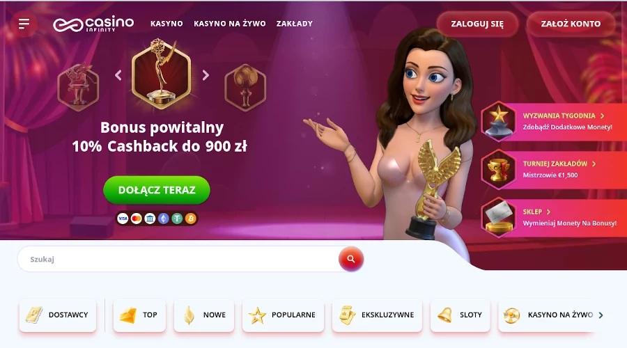 Strona internetowa Casino Infinity casino infinity no deposit bonus