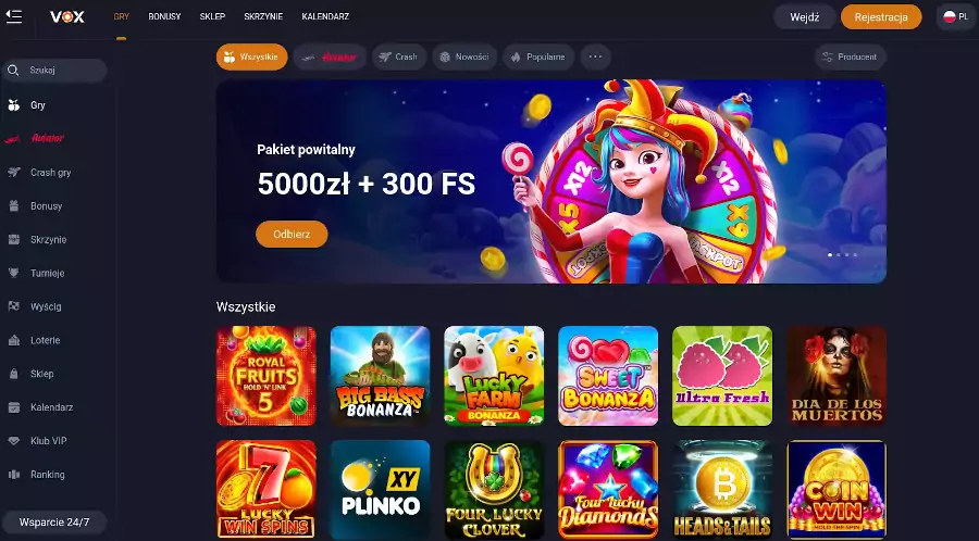 vox casino bonus za rejestrację