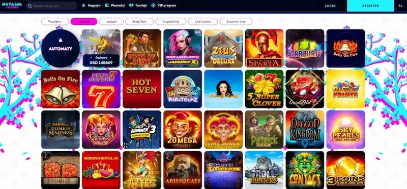 Oferta gier i automatów Hotline Casino