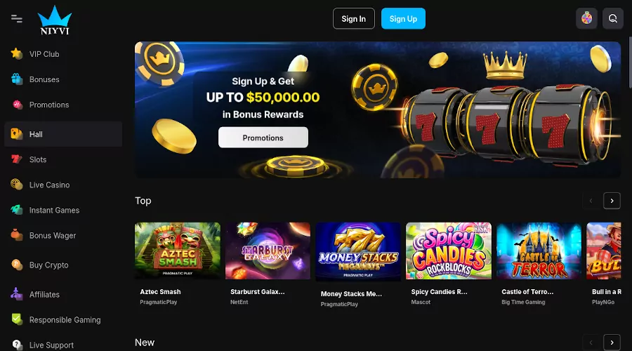 Niyvi Casino strona internetowa i logowanie Niyvi Casino welcome bonus