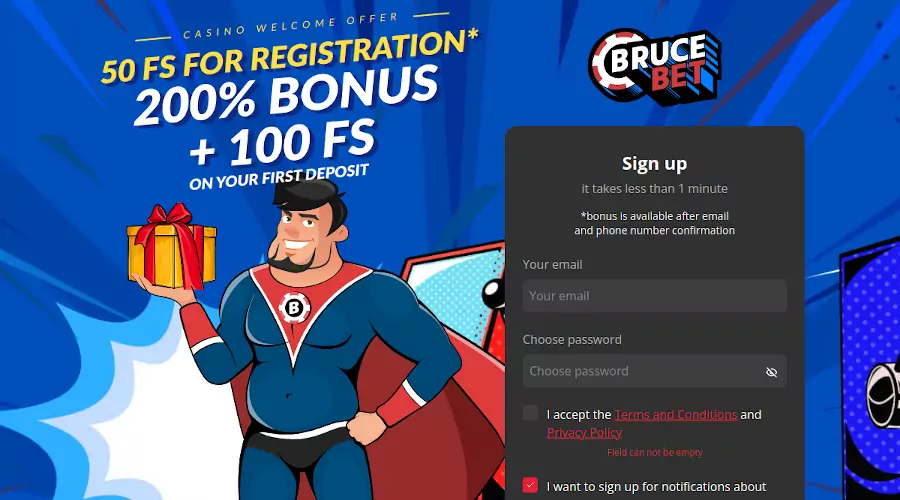 Bonus bez depozytu w kasynie BruceBet BruceBet bonus bez depozytu